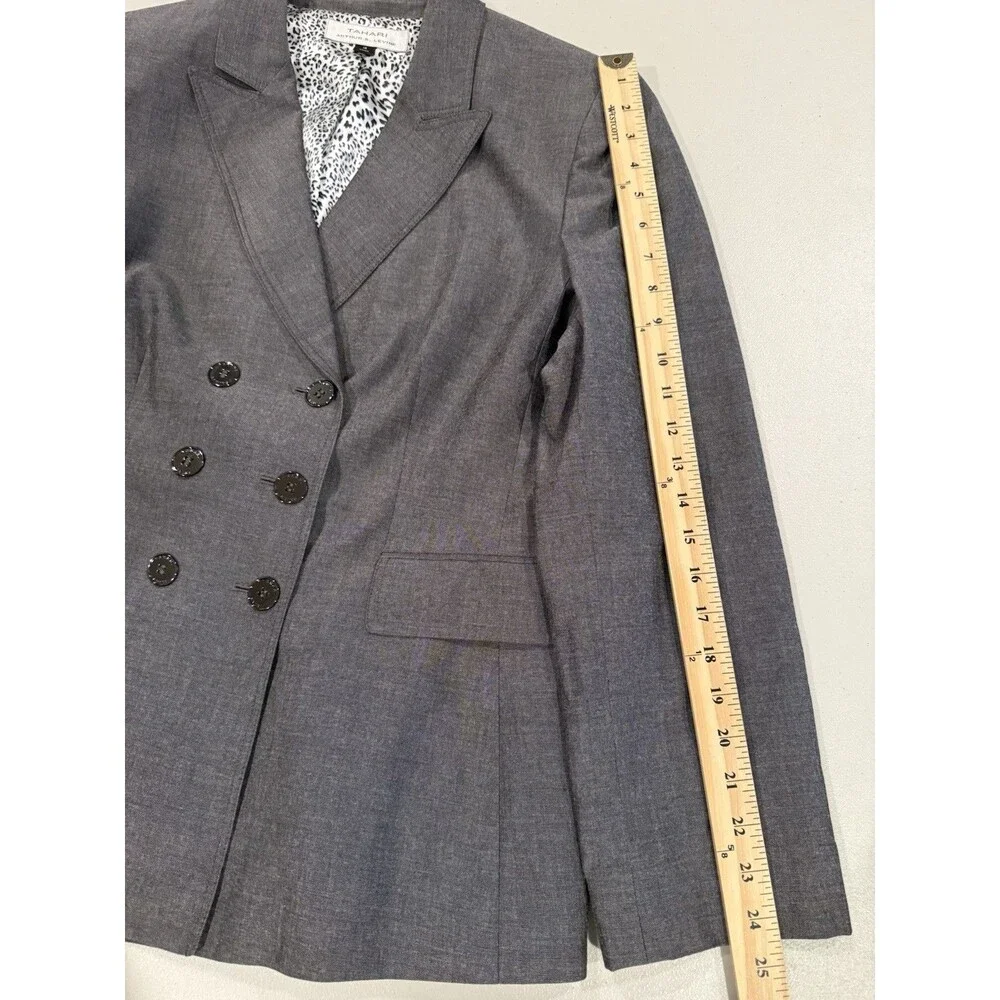 Tahari Blazer Womens 16 Gray Jacket Suit Separate Career Office Work Business